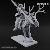 Antlered Cavalry Charging Wild Hunt Rider B Miniature for Dungeons and Dragons, Pathfinder or other TTRPGs