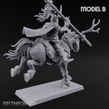 Antlered Cavalry Charging Wild Hunt Rider B Miniature for Dungeons and Dragons, Pathfinder or other TTRPGs