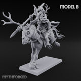 Antlered Cavalry Charging Wild Hunt Rider B Miniature for Dungeons and Dragons, Pathfinder or other TTRPGs