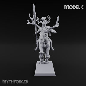 Antlered Cavalry Charging Wild Hunt Rider C Miniature for Dungeons and Dragons, Pathfinder or other TTRPGs
