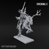Antlered Cavalry Charging Wild Hunt Riders Miniature for Dungeons and Dragons, Pathfinder or other TTRPGs