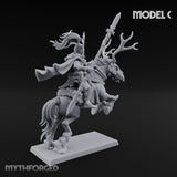 Antlered Cavalry Charging Wild Hunt Rider C Miniature for Dungeons and Dragons, Pathfinder or other TTRPGs