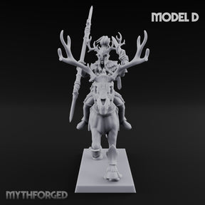 Antlered Cavalry Charging Wild Hunt Rider D Miniature for Dungeons and Dragons, Pathfinder or other TTRPGs