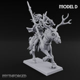 Antlered Cavalry Charging Wild Hunt Rider D Miniature for Dungeons and Dragons, Pathfinder or other TTRPGs