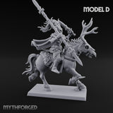 Antlered Cavalry Charging Wild Hunt Rider D Miniature for Dungeons and Dragons, Pathfinder or other TTRPGs