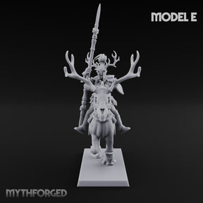 Antlered Cavalry Charging Wild Hunt Rider E Miniature for Dungeons and Dragons, Pathfinder or other TTRPGs