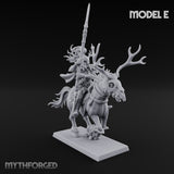 Antlered Cavalry Charging Wild Hunt Rider E Miniature for Dungeons and Dragons, Pathfinder or other TTRPGs