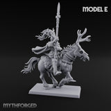 Antlered Cavalry Charging Wild Hunt Rider E Miniature for Dungeons and Dragons, Pathfinder or other TTRPGs