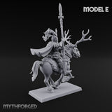 Antlered Cavalry Charging Wild Hunt Rider E Miniature for Dungeons and Dragons, Pathfinder or other TTRPGs