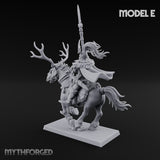 Antlered Cavalry Charging Wild Hunt Rider E Miniature for Dungeons and Dragons, Pathfinder or other TTRPGs