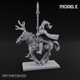 Antlered Cavalry Charging Wild Hunt Rider E Miniature for Dungeons and Dragons, Pathfinder or other TTRPGs
