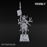 Antlered Cavalry Charging Wild Hunt Rider F Miniature for Dungeons and Dragons, Pathfinder or other TTRPGs