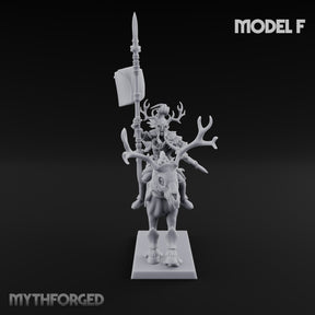 Antlered Cavalry Charging Wild Hunt Rider F Miniature for Dungeons and Dragons, Pathfinder or other TTRPGs