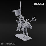 Antlered Cavalry Charging Wild Hunt Rider F Miniature for Dungeons and Dragons, Pathfinder or other TTRPGs