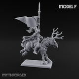 Antlered Cavalry Charging Wild Hunt Riders Miniature for Dungeons and Dragons, Pathfinder or other TTRPGs