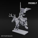 Antlered Cavalry Charging Wild Hunt Rider F Miniature for Dungeons and Dragons, Pathfinder or other TTRPGs