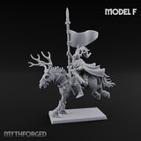 Antlered Cavalry Charging Wild Hunt Rider F Miniature for Dungeons and Dragons, Pathfinder or other TTRPGs