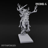 Antlered Cavalry Charging Wild Hunt Rider G Miniature for Dungeons and Dragons, Pathfinder or other TTRPGs