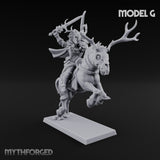 Antlered Cavalry Charging Wild Hunt Rider G Miniature for Dungeons and Dragons, Pathfinder or other TTRPGs