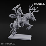 Antlered Cavalry Charging Wild Hunt Rider G Miniature for Dungeons and Dragons, Pathfinder or other TTRPGs