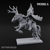 Antlered Cavalry Charging Wild Hunt Rider G Miniature for Dungeons and Dragons, Pathfinder or other TTRPGs