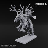 Antlered Cavalry Charging Wild Hunt Rider G Miniature for Dungeons and Dragons, Pathfinder or other TTRPGs