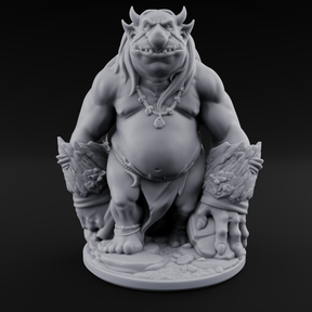 Log Lugging Troll Brute Miniature for Dungeons and Dragons, Pathfinder or other TTRPGs