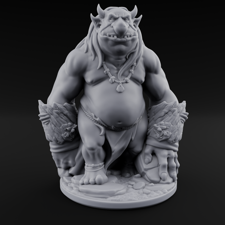 Log Lugging Troll Brute Miniature for Dungeons and Dragons, Pathfinder or other TTRPGs