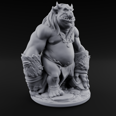 Log Lugging Troll Brute Miniature for Dungeons and Dragons, Pathfinder or other TTRPGs