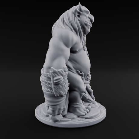 Log Lugging Troll Brute Miniature for Dungeons and Dragons, Pathfinder or other TTRPGs