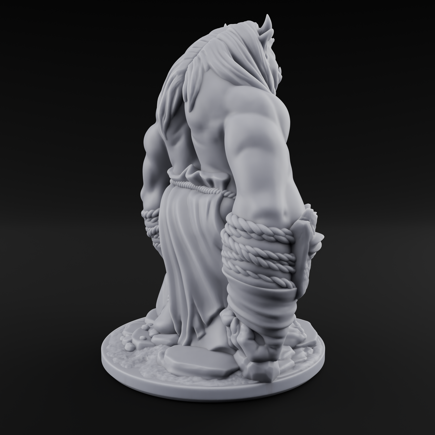 Log Lugging Troll Brute Miniature for Dungeons and Dragons, Pathfinder or other TTRPGs