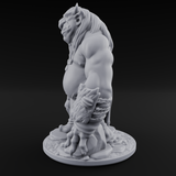 Log Lugging Troll Brute Miniature for Dungeons and Dragons, Pathfinder or other TTRPGs