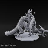 Crystal Throned Frost Queen Dragon Rider Miniature for Dungeons and Dragons, Pathfinder or other TTRPGs