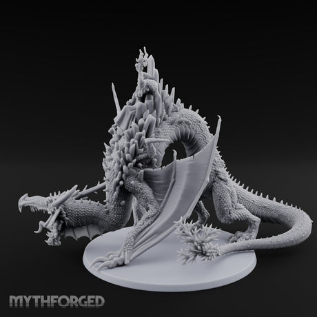 Crystal Throned Frost Queen Dragon Rider Miniature for Dungeons and Dragons, Pathfinder or other TTRPGs