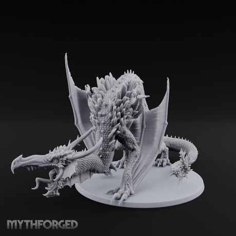 Crystal Spined Crouching Crystal Dragon Miniature for Dungeons and Dragons, Pathfinder or other TTRPGs