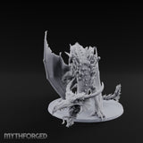 Crystal Spined Crouching Crystal Dragon Miniature for Dungeons and Dragons, Pathfinder or other TTRPGs