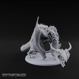 Crystal Spined Crouching Crystal Dragon Miniature for Dungeons and Dragons, Pathfinder or other TTRPGs
