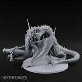 Crystal Spined Crouching Crystal Dragon Miniature for Dungeons and Dragons, Pathfinder or other TTRPGs