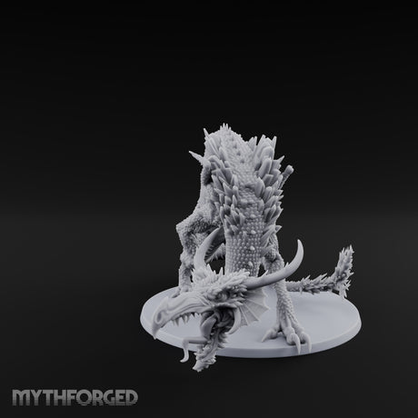 Crystal Spined Crouching Crystal Dragon Miniature for Dungeons and Dragons, Pathfinder or other TTRPGs