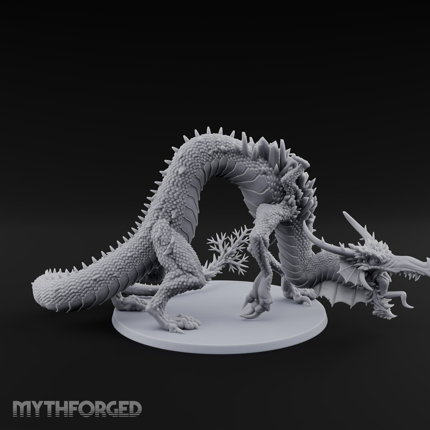 Crystal Spined Crouching Crystal Dragon Miniature for Dungeons and Dragons, Pathfinder or other TTRPGs