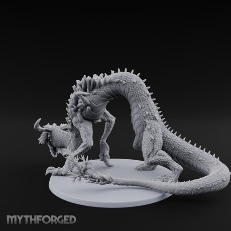 Crystal Spined Crouching Crystal Dragon Miniature for Dungeons and Dragons, Pathfinder or other TTRPGs