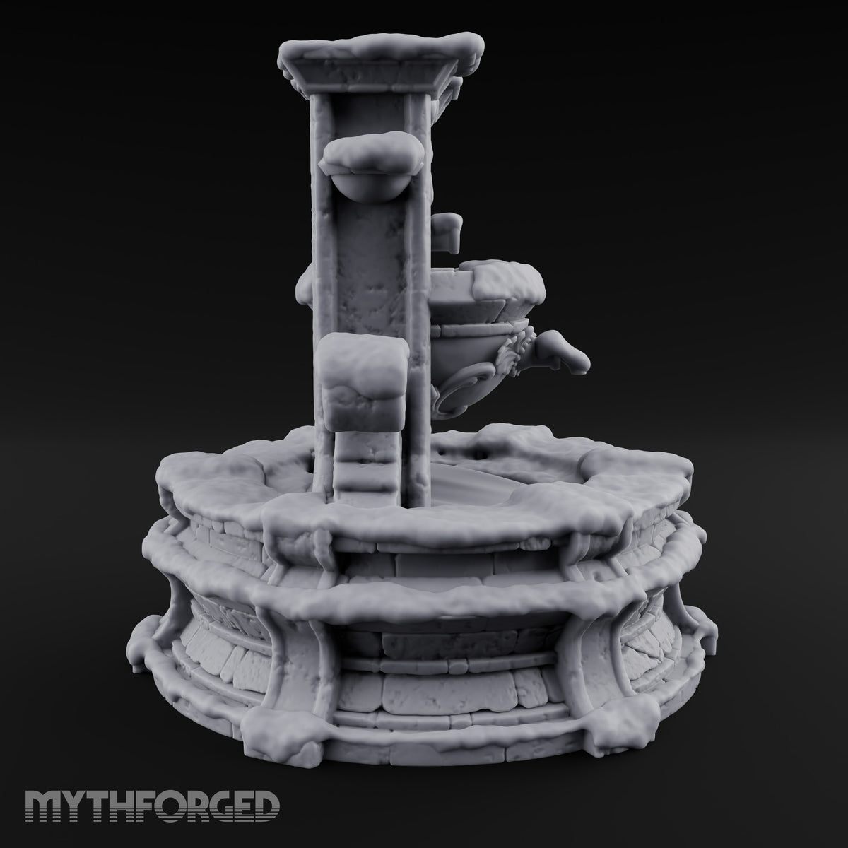 Drink Deep, Stone Is Patient Ornate Stone Fountain — Snow