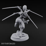 Four Blades Spinning Oni Bladedancer