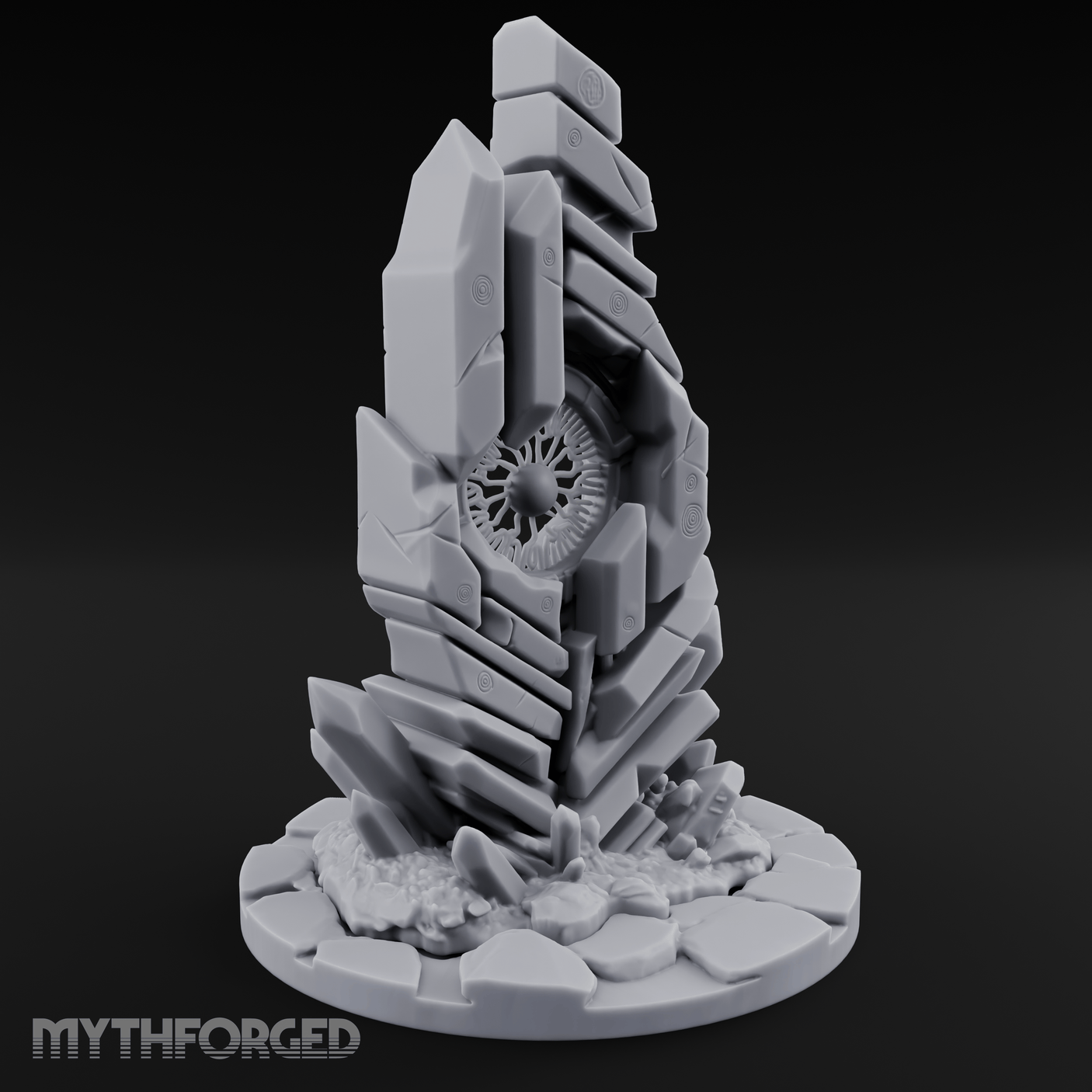Crystalline Monolith Rising Obelisk Sentinel Miniature for Dungeons and Dragons, Pathfinder or other TTRPGs