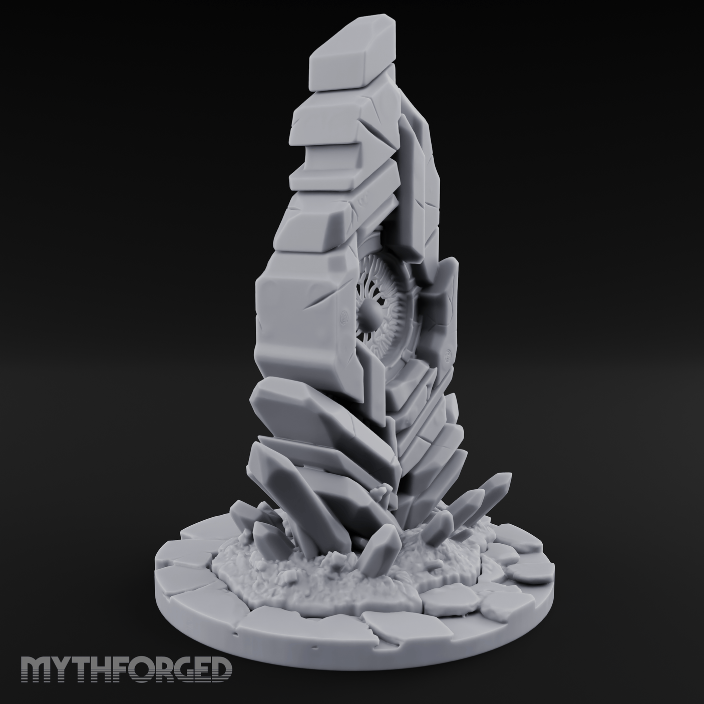Crystalline Monolith Rising Obelisk Sentinel Miniature for Dungeons and Dragons, Pathfinder or other TTRPGs