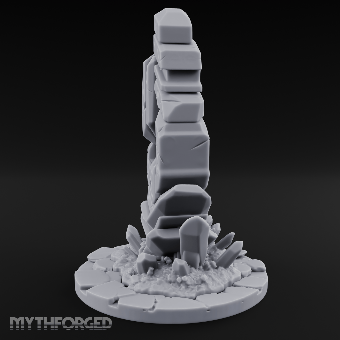 Crystalline Monolith Rising Obelisk Sentinel Miniature for Dungeons and Dragons, Pathfinder or other TTRPGs