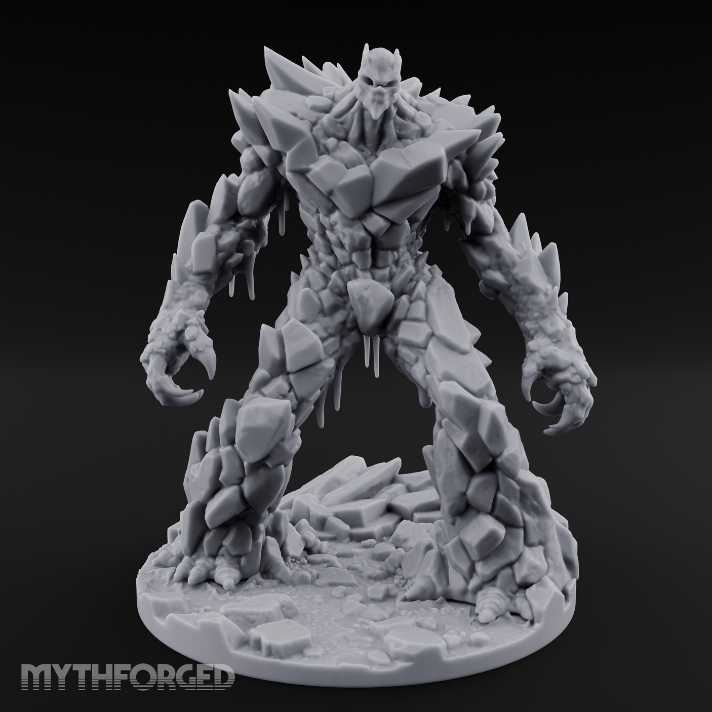 Crystalline Emerging Earth Elemental Colossus Miniature for Dungeons and Dragons, Pathfinder or other TTRPGs