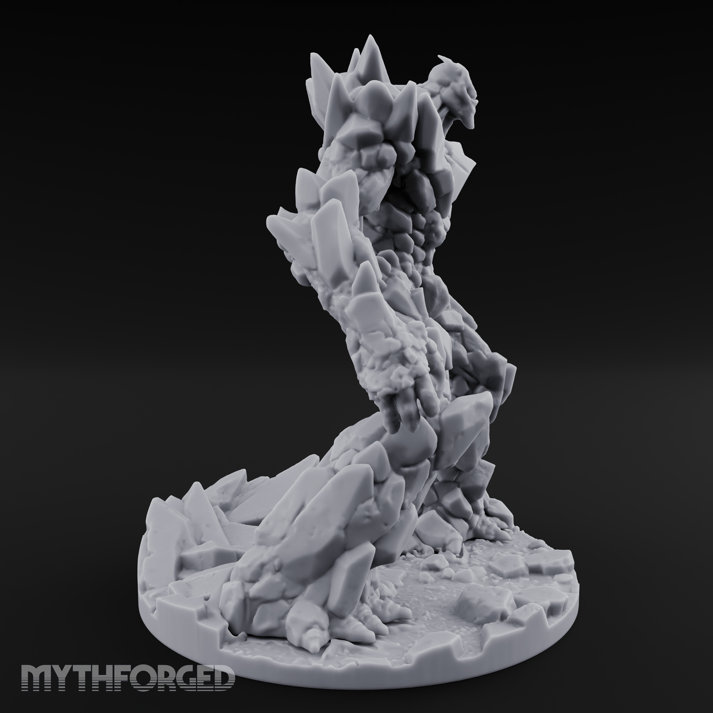 Crystalline Emerging Earth Elemental Colossus Miniature for Dungeons and Dragons, Pathfinder or other TTRPGs
