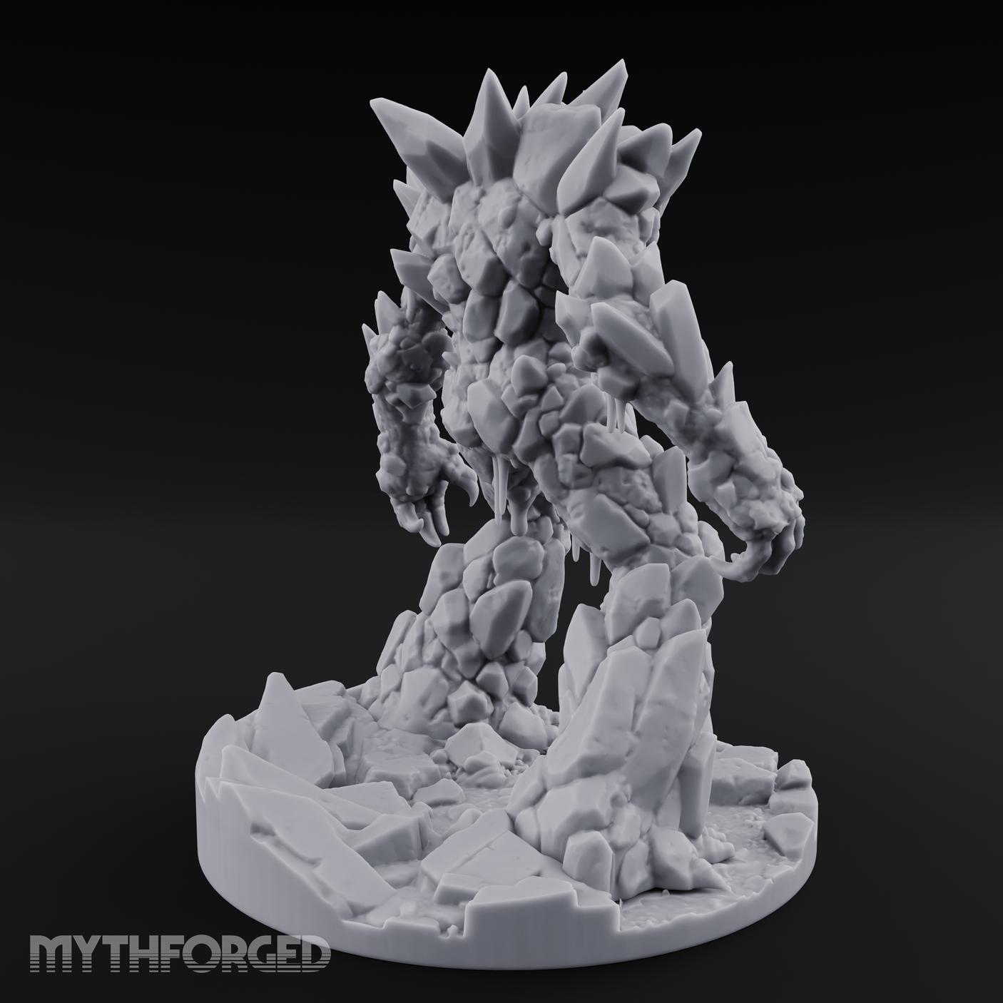 Crystalline Emerging Earth Elemental Colossus Miniature for Dungeons and Dragons, Pathfinder or other TTRPGs
