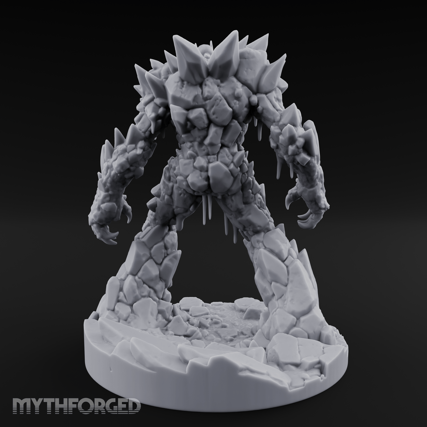 Crystalline Emerging Earth Elemental Colossus Miniature for Dungeons and Dragons, Pathfinder or other TTRPGs